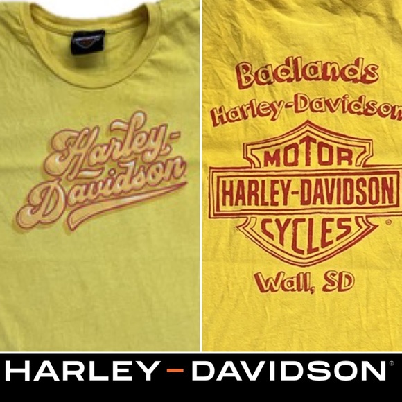 Harley-Davidson Other - 🏍️BADLANDS Wall SD / Wall South Dakota Yellow Harley-Davidson T-Shirt | Size M